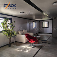 Casa Contenedor Expandible Portátil con Acabado de Madera, Lista para Enviar, ZYBOX, Casa Prefabricada Modular de 20 pies, Oficina Portátil con Puertas y Ventanas de Vidrio