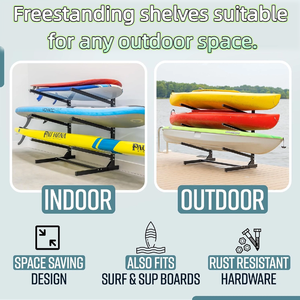 Support de rangement pour <span class=keywords><strong>kayak</strong></span> et SUP EVER-LEADING modèle LD-KR1005, résistant aux intempéries, en acier galvanisé robuste, réglable - Product Image 3