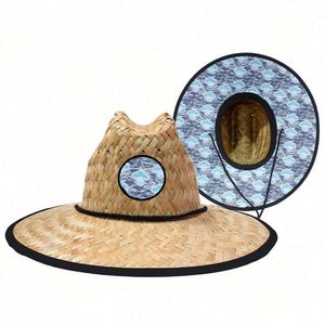 Lifeguard Beach Straw <b>Hat</b> for Surfing Customized <b>Summer</b> Straw Beach <b>Hat</b> Lifeguard Straw <b>Hat</b> - Product Image 3