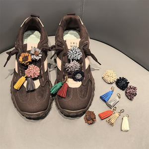 Autumn Winter MIU Series Maillard Tassel Pendant Leather Flower <b>Shoe</b> Buckle Novelty Sneaker Decorative Buckle for <b>Shoe</b> Gift - Product Image 1