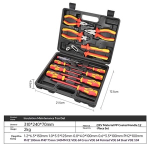 Kit di Attrezzi Isolati VDE 1000V per Riparazione EV, Set di Utensili Manuali per Elettricisti con Pinze e <span class=keywords><strong>Cacciaviti</strong></span> Isolati per Veicoli a Nuova Energia - Product Image 3