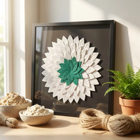 Décoration murale en pâte à papier 3D écologique, feuille de Ginkgo texturée, art en relief fait main, peinture pour la décoration moderne de la maison, du hall d'hôtel