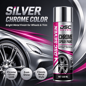 Pintura en <span class=keywords><strong>Aerosol</strong></span> Acrílica Cromada DSC SEVEN 330ml/350ml, Revestimiento Líquido Metálico Plateado de Secado Rápido y Alta Cobertura - Product Image 2