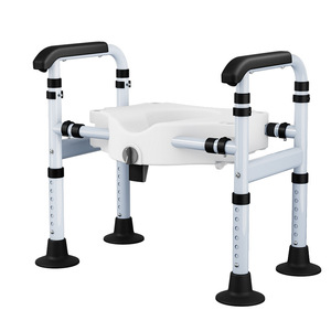 Rehausseur de toilette avec accoudoirs, hauteur réglable 44-60 cm, pour personnes âgées et patients post-opératoires, chaise commode - Product Image 4