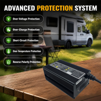Pengisi Daya Baterai Industri Cerdas Setengah Tertutup DC 12V 24V 36V 48V 20A 15A 10A 06A untuk Baterai Asam Timbal, Lithium Ion, Lifepo4 24v