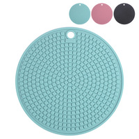 Tapis en silicone Dessous de verre Matériau de qualité alimentaire Napperon Tapis de table antidérapant Accessoires de cuisine Gadgets Tapis de tasse ronde