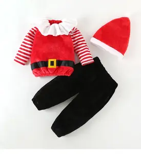 Nova Chegada Papai Noel Toddlers Hat Shirt Casaco Calças Crianças Meninos Meninas Define Roupas Bonito Do Bebê Natal Outfit