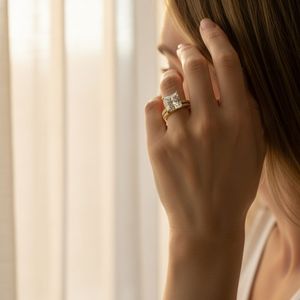 Bague de Fiançailles de Luxe pour Femme en Argent Sterling S925, Moissanite Taille Princesse Entièrement Pavée, Tendance 2026 - Product Image 6