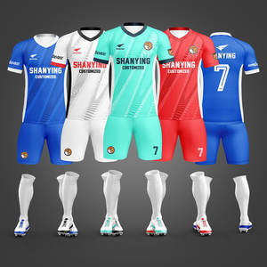Vente en gros de maillots vierges, ensembles de vêtements de football, uniforme de football respirant pour adultes, <span class=keywords><strong>kit</strong></span> de maillot de football à séchage rapide, chemises de football imprimées - Product Image 3