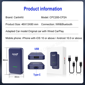 CarlinKit 4.0 Adaptador Inalámbrico CarPlay y Android Auto, Mini Adaptador para Actualizar el Sistema de Reproducción de Audio del Automóvil de Fábrica para Audi, VW, Porsche, Kia - Product Image 6