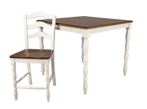 5 Piece Counter-Height <b>Dining</b> Set with Oak <b>Top</b> <b>Table</b> and 4 Ladder Back Chairs - Product Image 4