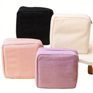 Bolsa de Maquillaje de Franela de Doble Capa para Mujer, para Guardar Toallas Sanitarias, Joyas, Portátil, a Prueba de Polvo, para Viajes - Product Image 4