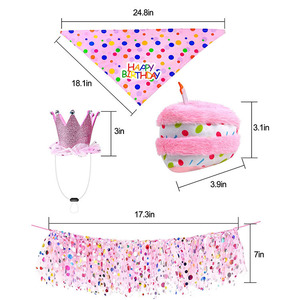 Conjunto de Fiesta de Cumpleaños <span class=keywords><strong>para</strong></span> Mascotas, Color Rosa, con Vestido, Falda, Pañuelo, Corona, Sombrero, Globo y Pastel, Disfraz <span class=keywords><strong>para</strong></span> Perro Hembra - Product Image 5