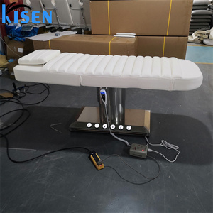 Table de massage électrique de luxe Kisen de haute qualité à 3 ou 4 moteurs, blanche, pour salon de beauté, avec commande au pied - Product Image 5