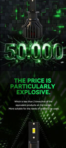 Bombillas LED para Faros Delanteros de 12/24V 60W, Iluminación Automotriz de Alta Eficiencia, Haz de Luz Blanca de 6500K, Compatible con H1/H3/H4/H7/H11/9005/9012 - Product Image 2