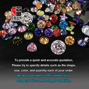 Baifu perhiasan batu permata Garnet CZ bulat gelap Garnet kubik zirkonia - Product Image 6