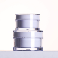 Pot en plastique blanc à double paroi hermétique et écologique de 5g, 15g, 30g, 50g pour crème, colle artistique transparente et mascara