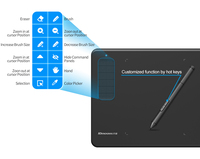 Tableta gráfica personalizable G12 de 10*6 pulgadas de alta velocidad con lápiz óptico sin batería tableta gráfica de arte digital