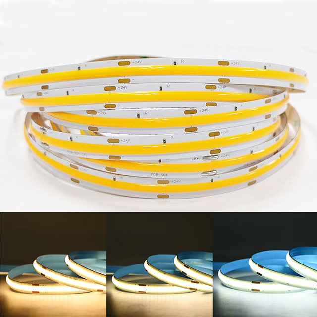 12V Cob LED Strip Light CE Rohs FCC Certified 5M Flexible Strip for Commercial Furniture & Ceiling for Home & Office Lighting