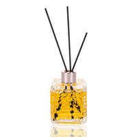 Flacon diffuseur de parfum en verre noir carré haut de gamme de 200 ml avec emballage de luxe pour les marques de parfums