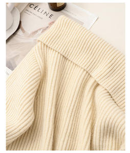 Penjualan laris sweter elegan bahu terbuka atasan rajut wanita longgar Pullover Solid grosir - Product Image 6