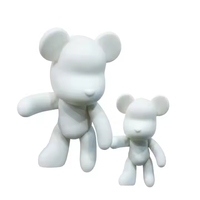 Figurines d'art en résine personnalisées, peintes à la main, en forme d'ours fluide, pour la vente en gros et le bricolage