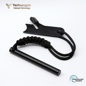 Ferrocerium Rod With Orange Paracord Handle Stainless Steel Outdoor <b>Fire</b> Starter Survival <b>Tool</b> - Product Image 6