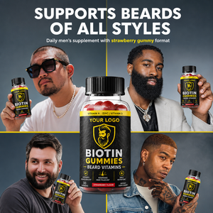 Productos Naturales para el Cuidado de la Barba para Hombres, Nutren la Barba, Mantienen el Cabello y la Piel Saludables, Fórmula con Zinc y Multivitaminas, Gomitas de Biotina para Barba - Product Image 6