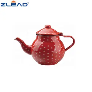 TK515 0.7L Small Size Fat Teapot Wholesale Enamel Teapot Enamel Kettle