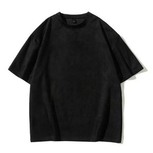Wholesale 2024 Summer Suede Fabric New Fashion Stylish Style O-neck Popular Solid Color Casual Men's T-shirts - Product Image 5