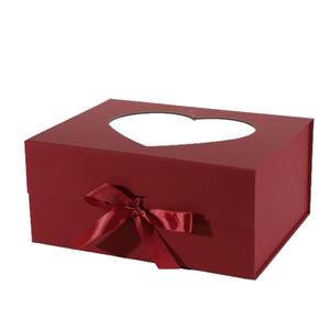 Boîte cadeau nouveau design Boîte cadeau pliante en papier avec fenêtre transparente Boîte d'emballage cadeau <span class=keywords><strong>de</strong></span> décoration recyclée portable avec ruban - Product Image 6