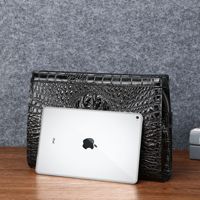 Nouvelle Pochette Homme Grande Capacité en Simili Cuir Grain Os de Crocodile, Sac à Main d'Affaires, Trousse de Toilette, Vente en Gros