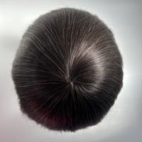 Sistem Rambut Pria PU Injeksi Kulit 100% Rambut Asli Tidak Terlihat Alami untuk Pria