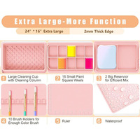 Tapis de peinture en silicone écologique PLA au design mignon pour la coulée de résine avec surface antidérapante et gobelet de nettoyage – Tapis d'artisanat réutilisable