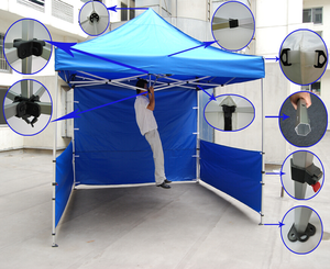 Gazebo Esagonale Pieghevole 3x3m di Alta Qualità, Impermeabile, Tenda Professionale per Fiere Commerciali all'Aperto - Product Image 4
