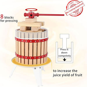 Presse à fruits <span class=keywords><strong>30L</strong></span> avec panier en bois massif, presse-fruits 6L pour la fabrication artisanale, broyeur de cidre, pommes et raisins 1,6 gallon, extracteur de jus, broyeur à vin - Product Image 4