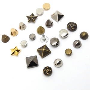 Clous à riveter en alliage de zinc à double capuchon, attaches décoratives durables en métal plaqué pour vêtements - Product Image 2