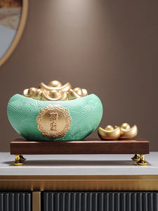 Cornucopia, escultura artesanal de resina, adorno de arte popular para agregar riqueza y elegancia para el hogar, mueble de TV, escritorio, sala de estar - Product Image 2