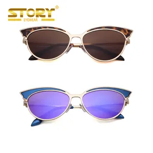 STY1511MR all'ingrosso di alta qualità rivestimento a specchio di moda UV400 ombrelloni da donna occhiali da sole Cat Eye