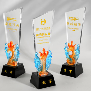 Trophée en cristal Fangxi personnalisé avec logo pour les champions d'équipe, événements sportifs - Product Image 4