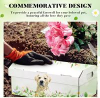 Cercueil pour animaux de compagnie en papier biodégradable 16x10x7 pour chiens/chats/gerbilles/chinchillas avec 10 marqueurs colorés et mots personnalisables