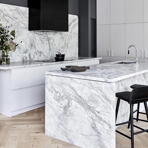 Natural <span class=keywords><strong>Quartzite</strong></span> Benchtop Úc Nhà Phổ Biến Dự Án Prefab Siêu Trắng Calacatta Xám <span class=keywords><strong>Quartzite</strong></span> Bếp Countertop - Product Image 3
