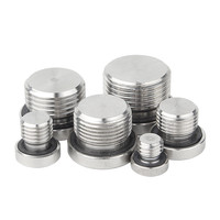 Bouchon de tuyau en acier inoxydable SS304 mâle G1/8 à G2 et M8 à M48 avec tête hexagonale, type boulon métallique, avec joint en caoutchouc