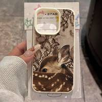 Coque de téléphone portable populaire en cuir de cerf texturé avec dentelle pour iPhone 16 15 17 18 Pro Max, coque arrière antichoc Funda