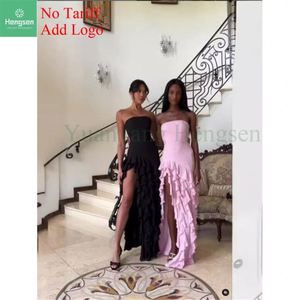 Abito lungo con volant da donna di alta qualità Slim Fit Sexy con spalle fredde - Product Image 2