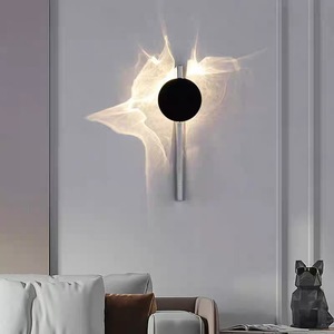 Lámpara de pared con diseño de ojo de ángel, 33 cm, luz cálida LED E27, control por interruptor, para dormitorio, sala de estar, escalera, iluminación ambiental - Product Image 3