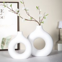 Vase créatif en forme de donut, style nordique, polyvalent, luxe léger, rétro, pour fleurs séchées, arrangement floral, ornements décoratifs
