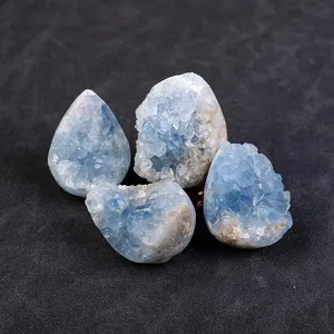 Wholesale Natural Healing Crystal Kyanite Cluster Crafts Carved Rough Crystal Eggs Gemstone For Decor