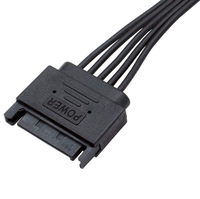 Kabel Daya Hard Drive SATA 1-ke-1 15Pin Male ke Female 1-ke-2 Terlindung Fleksibel Tinggi untuk Mesin Industri