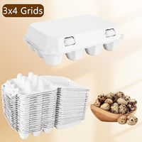 Support de rangement réutilisable en pulpe naturelle vierge pour 12 œufs de caille, idéal pour le réfrigérateur